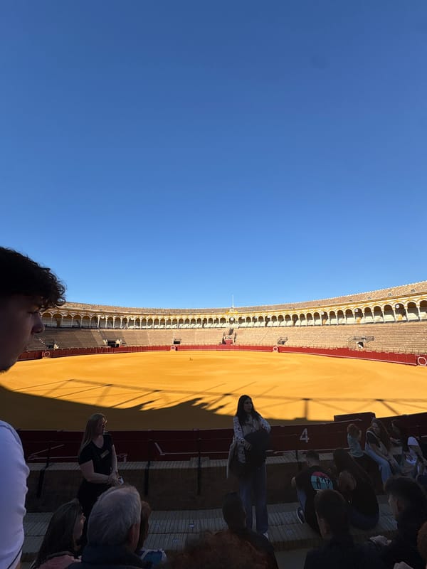 Interior view captured at Sevilla's historic Maestranza bullring