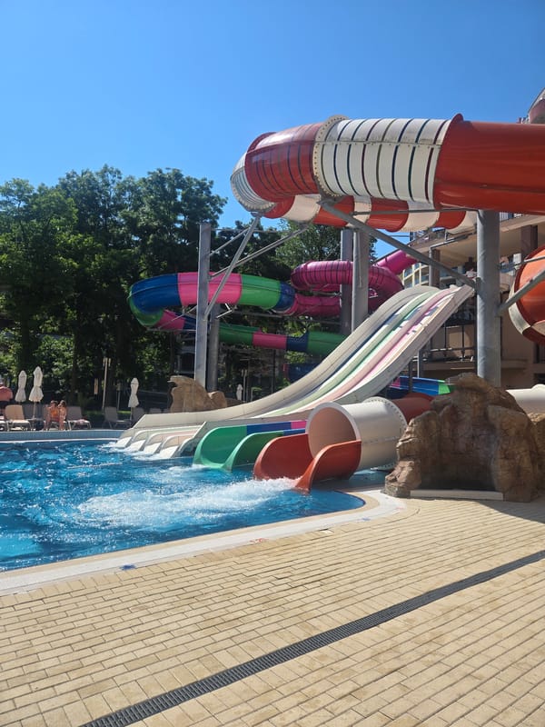 Early morning recreation captured at Nesebar water park and coast
