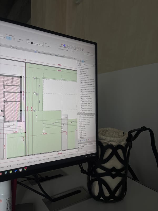 Architectural software ArchiCAD captured on computer screen in Yerevan