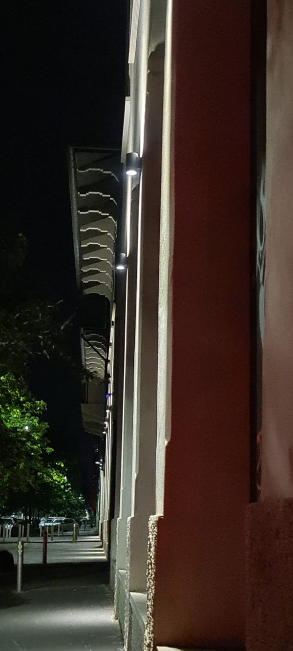 Nighttime infrastructure and construction documented across Milan