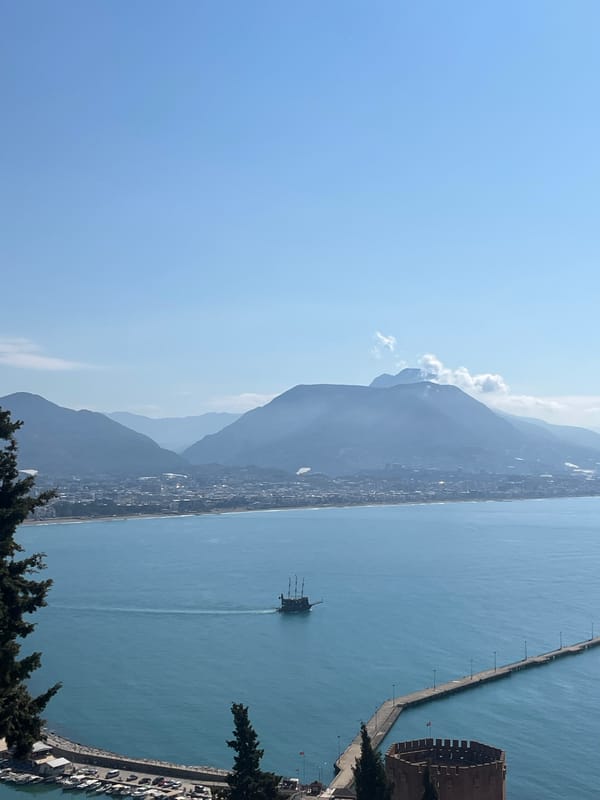 Morning coastal viewing session overlooking Mediterranean in Alanya, Turkey