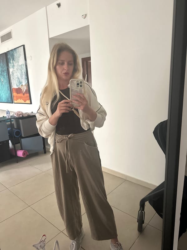 Early morning selfie captured in mirror in Petah Tikva