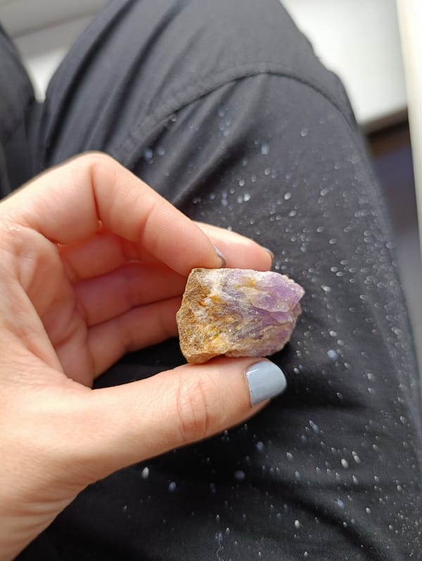 Rainy day gardening and crystal collecting in Bulgarian border town