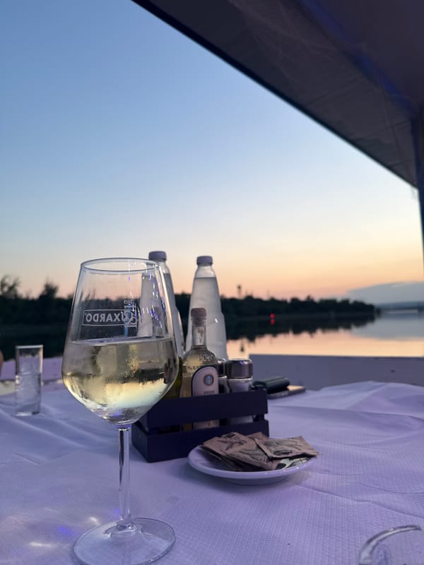 Wine and a Black Sea sunset in Varna at dusk