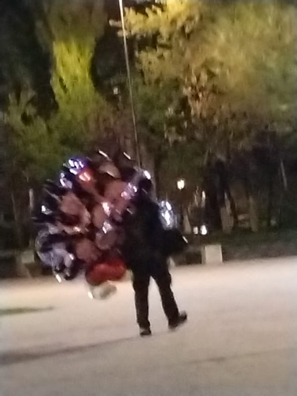 Evening stroll documented near Mother Armenia monument in Yerevan