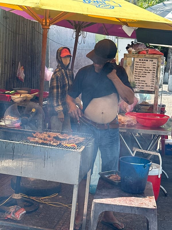 Morning street food and swimming activities observed in Nha Trang