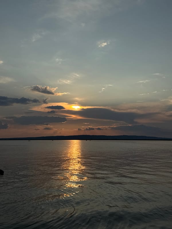 Sunset over Kama River in Chaikovsky, Russia