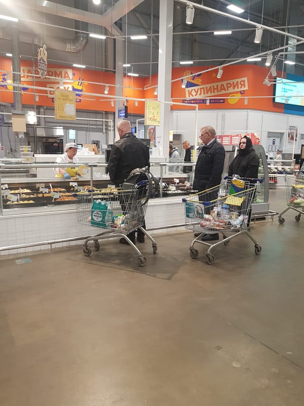 Routine grocery shopping observed at Saint Petersburg supermarket