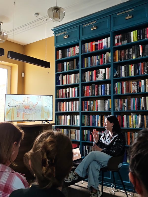 Indoor scenes captured in Vinnytsia library and living space