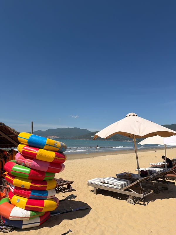 Busy beach day in Quy Nhon, Vietnam