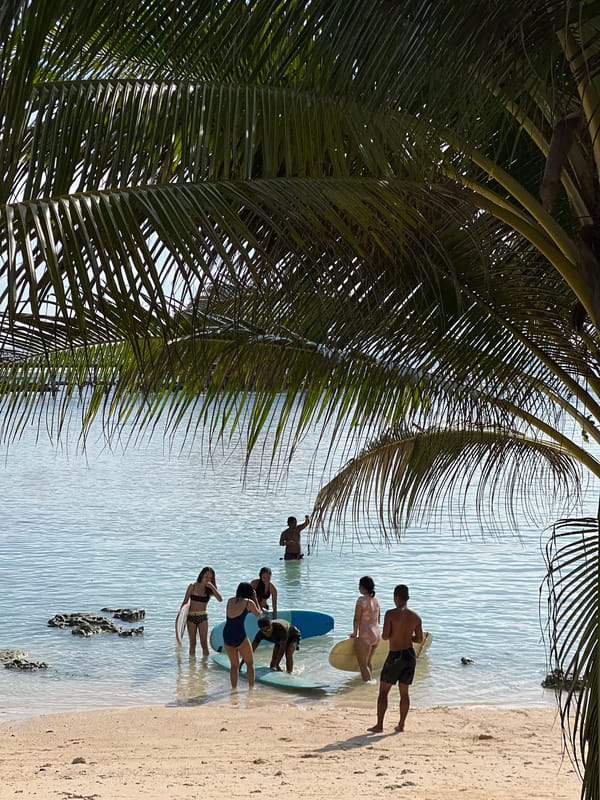 Drone and surf culture collide on a sunny Siargao beach