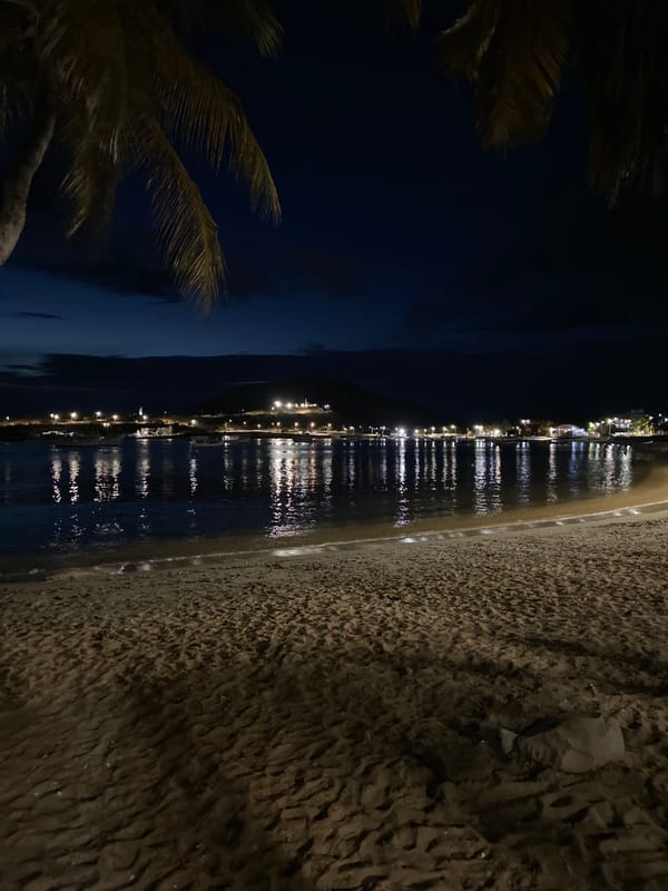 Sunset to night in Juan Griego, from bay to backstreets