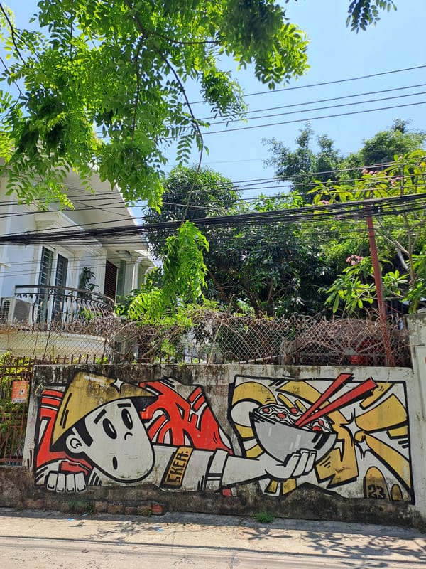 Food-themed graffiti art spotted on Nha Trang wall