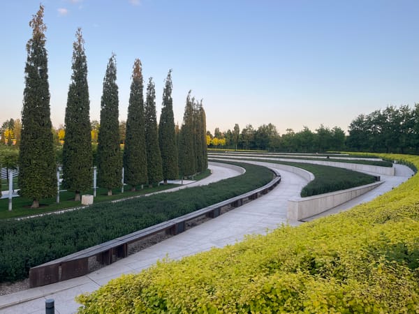 Afternoon stroll through Galitsky Park captures art installations, spring blooms
