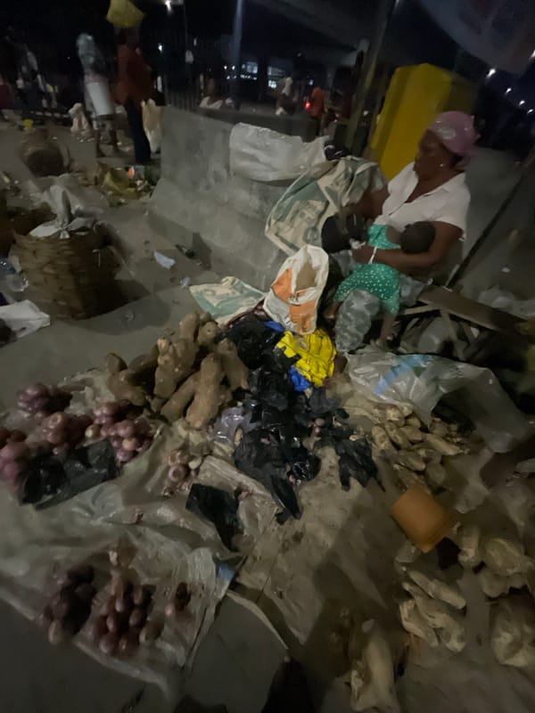 Evening market and street activity observed in Lekki