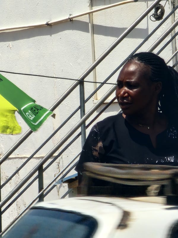 Street life and market activity in an African urban district