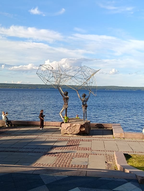 Petrozavodsk's embankment sculptures along Lake Onega