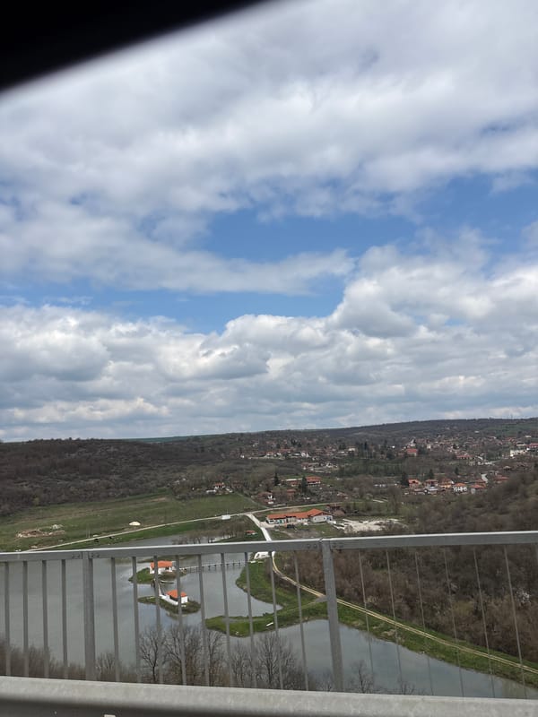 River view captured from elevated position in Pisanets, Bulgaria