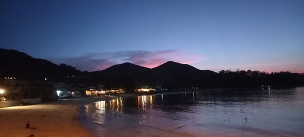 Twilight bay scene captured at Baan Chaloklum, Thailand
