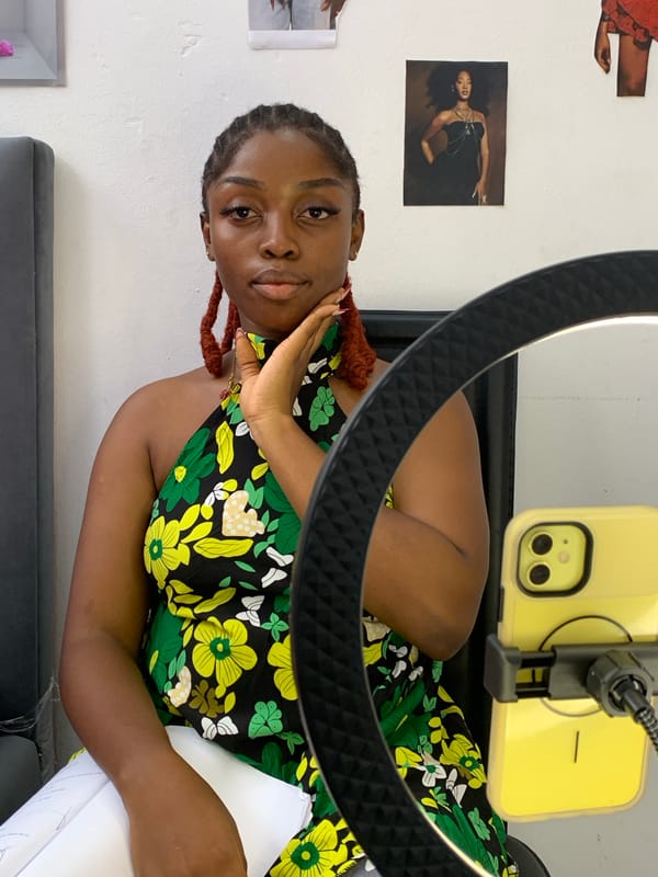 Content creators film social media sessions in Lagos studios
