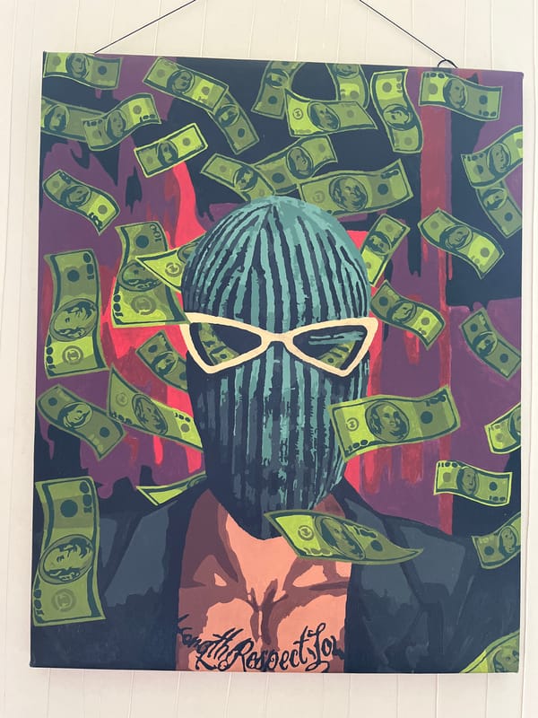 Quirky artwork featuring watermelon, money spotted in Orekhova