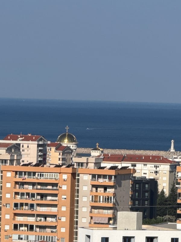 Balcony and panoramic views over coastal Sustaš, Montenegro