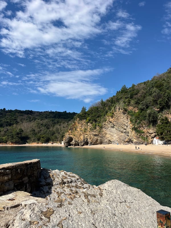 Coastal landscape observed in Budva, Montenegro