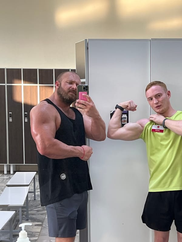 Post-workout locker room selfies in Chaikovsky, Russia