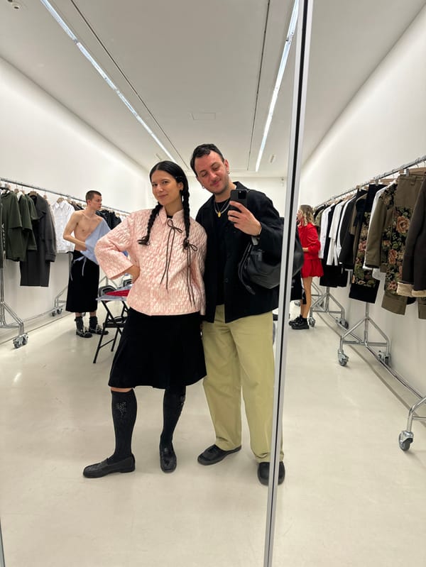 Fashion exhibition visit documented in Paris showroom March 7