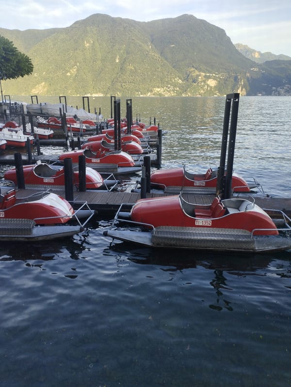 Lakefront leisure activities and park scenes in Lugano, Switzerland
