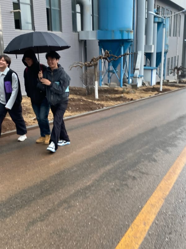 Morning pedestrians walk streets in Zhongtun, China
