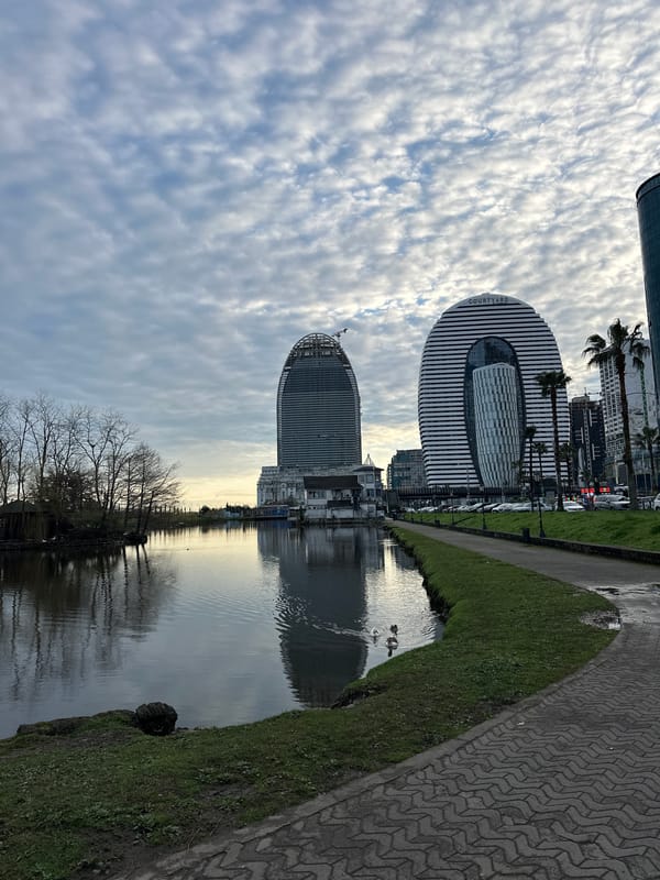 Early morning waterfront scenes captured in Batumi, Georgia