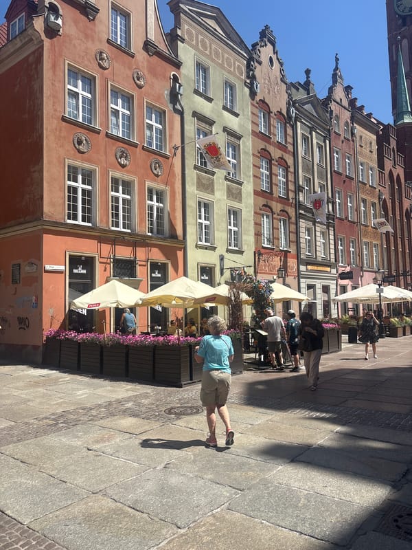 Busy summer afternoon in Gdańsk's historic old town