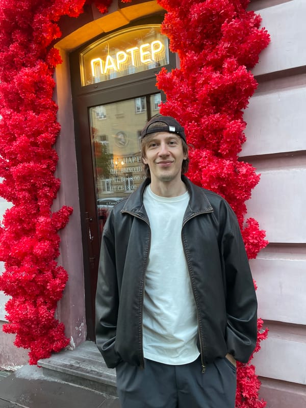 Saint Petersburg street walk with multiple stops and outfit changes