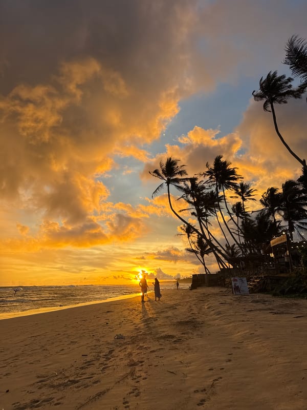Sunset documented on Kathaluwa beach, Sri Lanka