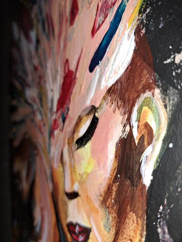 Artist Creates Colorful Portrait Painting in Bulgarian Village