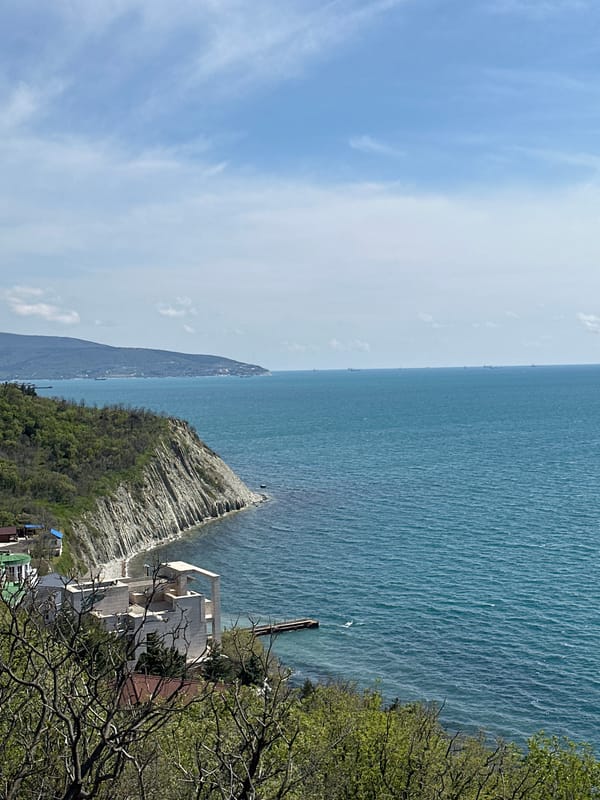Coastal view captured in Novorossiysk, Russia under cloudy skies