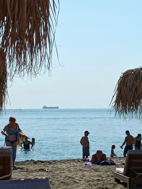 Summer morning at a Burgas beachfront strip