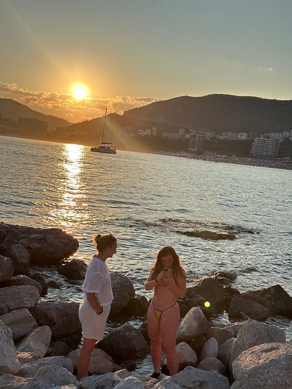 Sunset hour on the Montenegrin Riviera coast