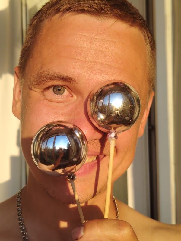 Goofing around in Chaikovsky on a summer afternoon.