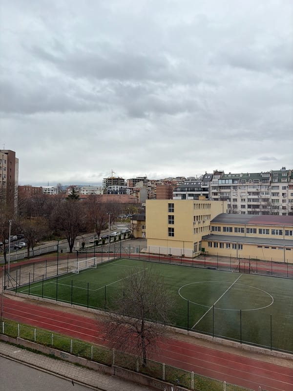 Morning scenes from Blagoevgrad: cityscape and traditional meal