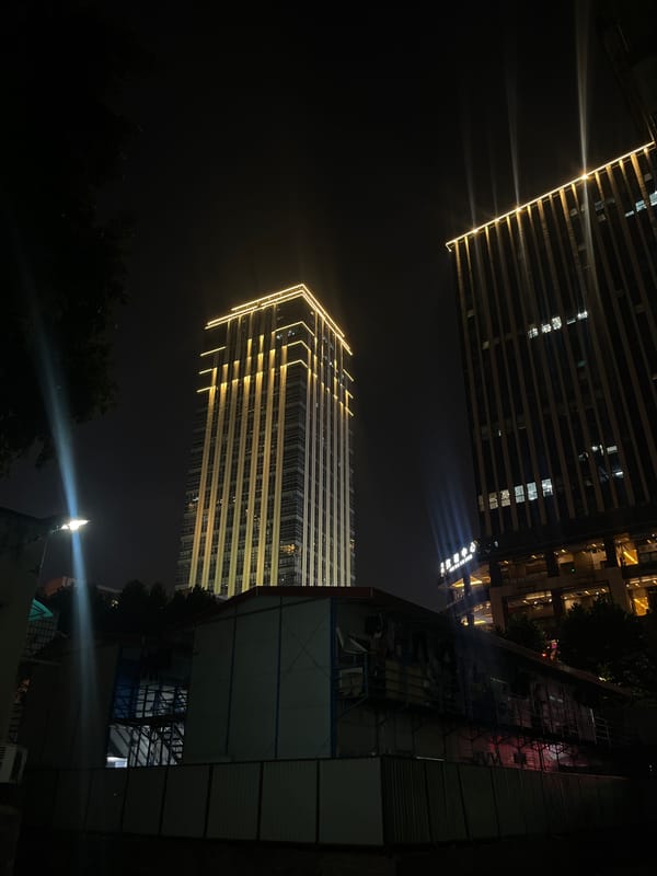 Nighttime urban scenes documented across Yuzhong District, China