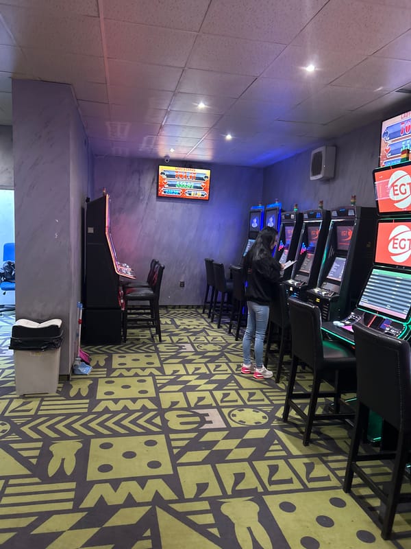 Woman plays slot machines at Bulgarian casino