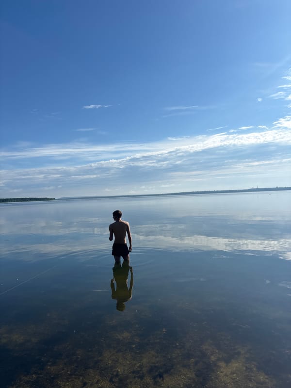 Quiet morning fishing scene at unknown lake location
