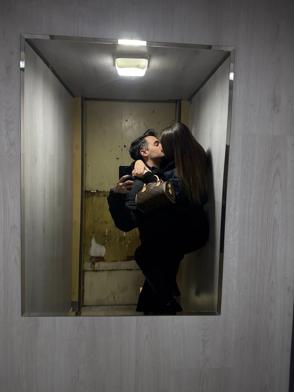 Couple takes mirror selfies across Sofia during morning outing
