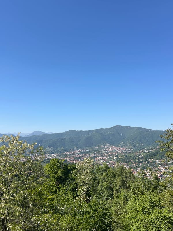 Panoramic views of Bergamo captured from elevated position