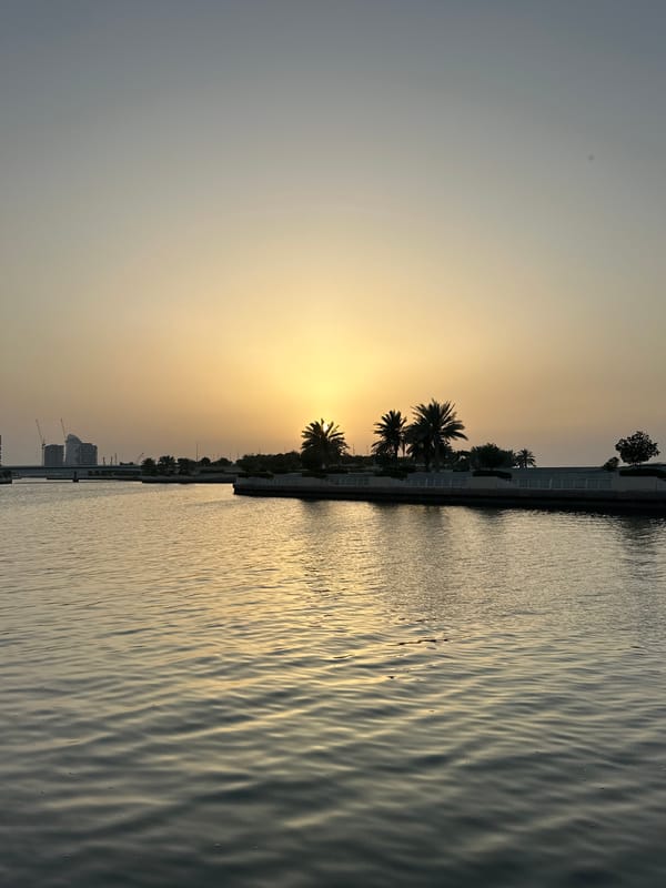 Sunset observed over Abu Dhabi waterfront