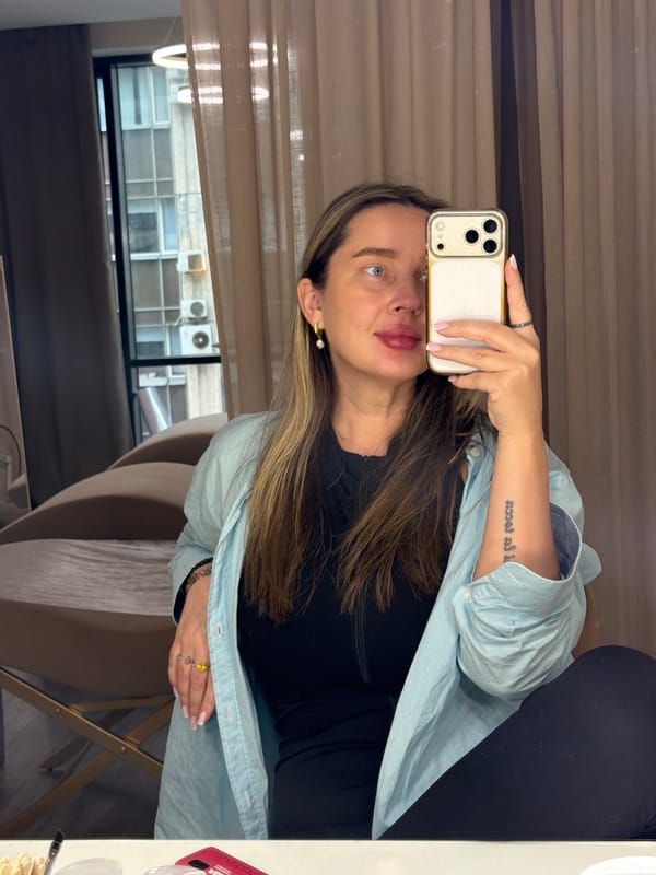 Woman Takes Selfie Indoors in Dolgoprudny, Russia