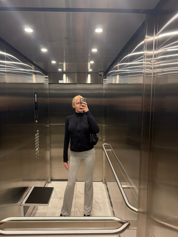 Woman takes elevator selfie in Belgrade