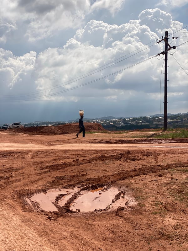 Excavation work underway at a construction site in Nigeria